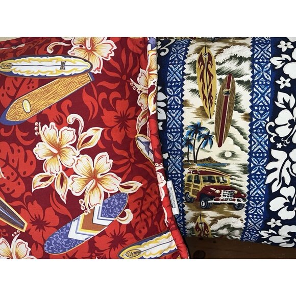2 Pillows Dean Miller Retro SURFING Woodies Surfboards Hawaiian Style Accent Red - Picture 6 of 11
